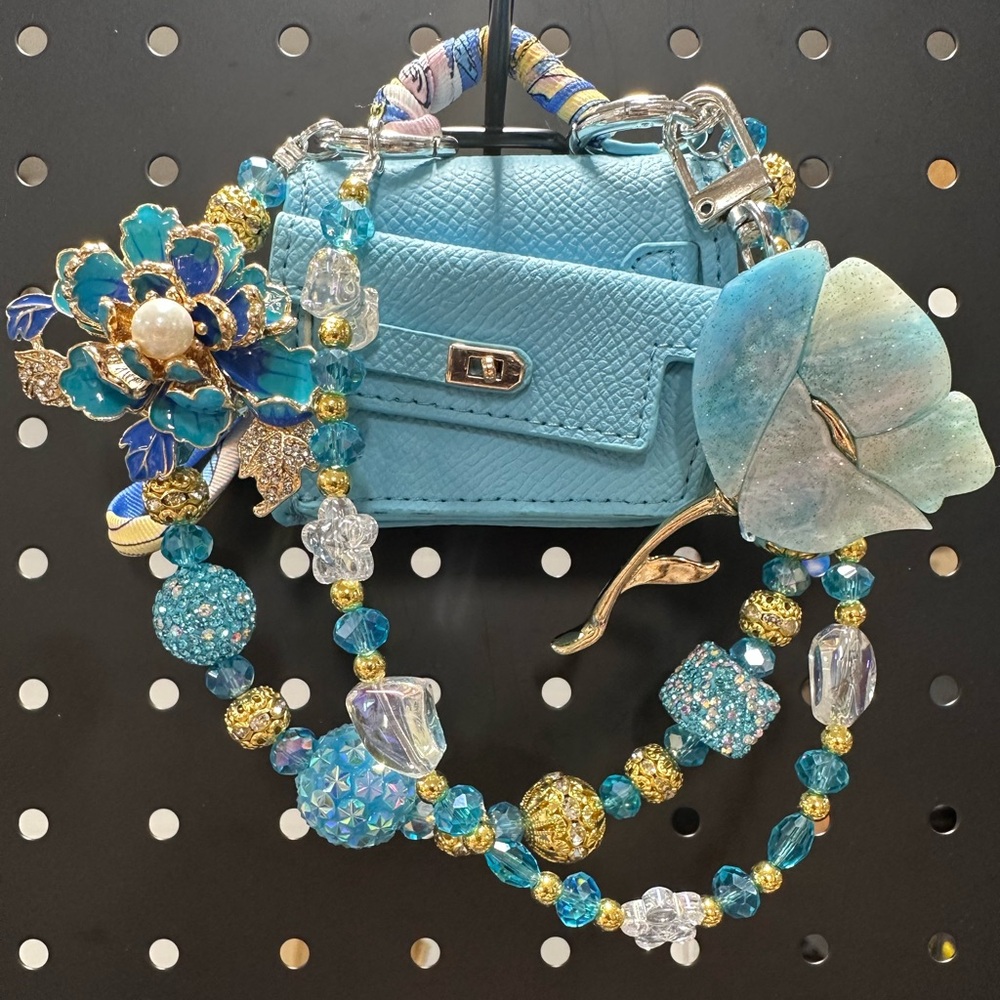 👉 Turquoise Mini Bag Charm Set | 2-Side Open | Exact Item Shown